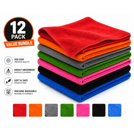 CarShineFactory Essential Microfiber 300GSM | Set 12 Kosov